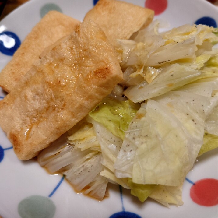 「焼いた油揚げ」と「レンジで作る白菜蒸し」